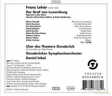 Lehar: Der Graf Von Luxemburg [2CD]