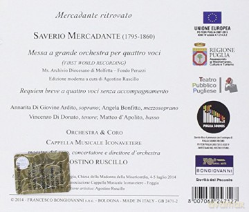 Mercadante: Messa a Grande Orch Per Quattro Voci [CD]