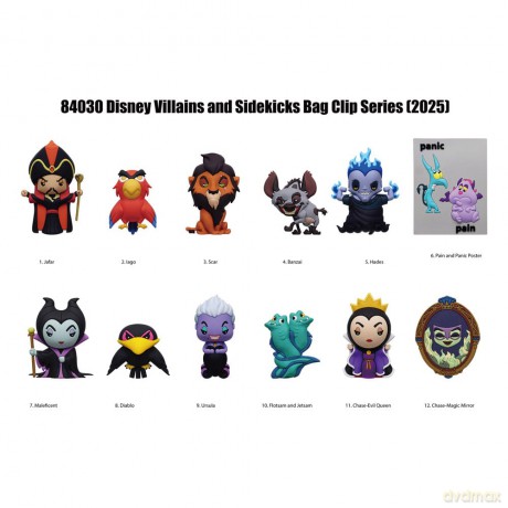 Disney 3D Foam Bag Clips Villains Series 4 Display (24)