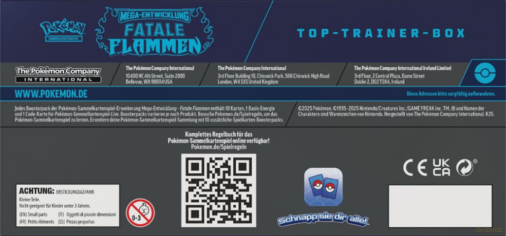Pokemon ME02 Fatale Flammen Top Trainer Box *German Version*