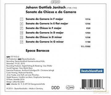 Janitsch: Sonate Da Chiesa E Da Camera [CD]