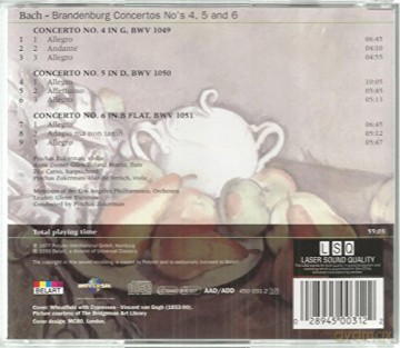 Zukerman: Bach-Brandenburg Concertos 4-6 [CD]