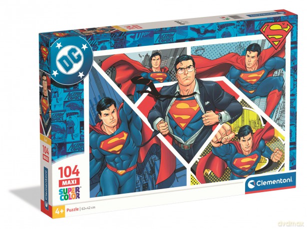 CLEMENTONI 104 el. Maxi Super kolor Superman 25022 [PUZZLE]