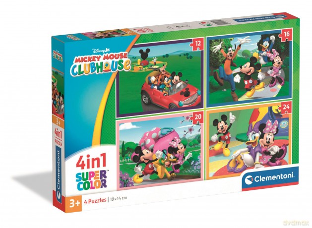 CLEMENTONI 12/16/20/24 el. 4w1 Super kolor Mickey Mouse Clubhouse 21755 [PUZZLE]