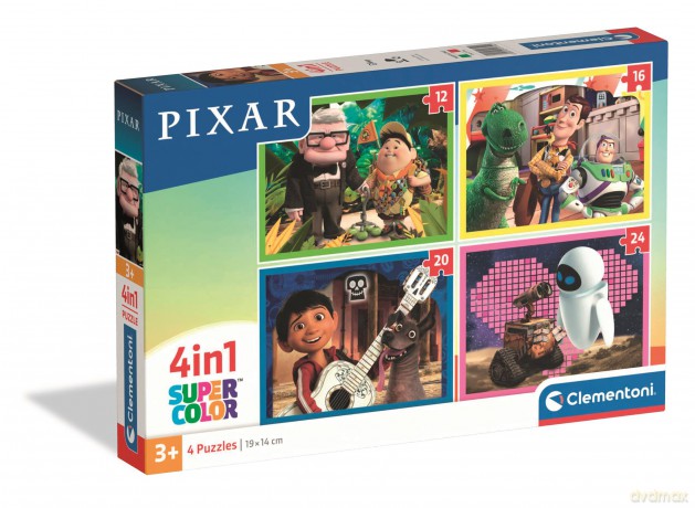 CLEMENTONI 12/16/20/24 el. 4w1 Super kolor Pixar 21754 [PUZZLE]