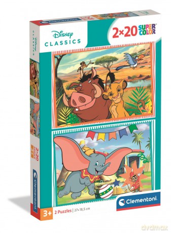 CLEMENTONI 2x20 el. Super kolor Disney Classics 24837 [PUZZLE]