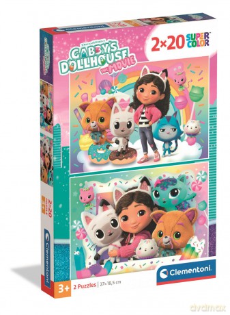 CLEMENTONI 2x20 el. Super kolor Gabby's Dollhouse the Movie 24832 [PUZZLE]