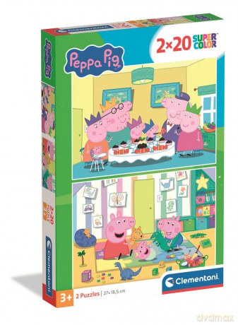 CLEMENTONI 2x20 el. Super Kolor Peppa Pig 24831 [PUZZLE]