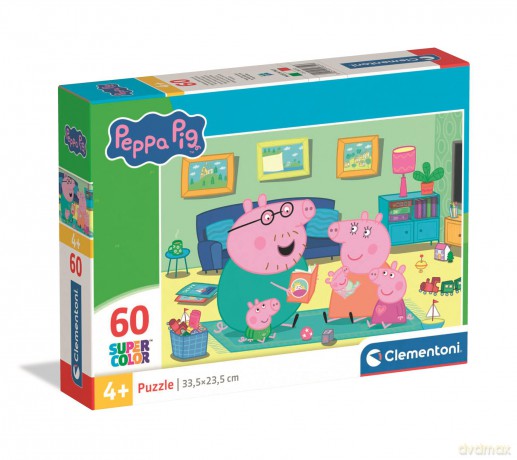 CLEMENTONI 60 el. Super kolor Peppa Pig 26312 [PUZZLE]