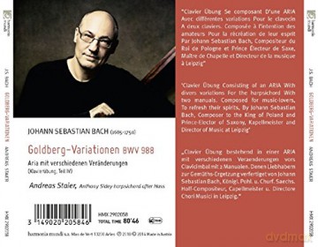 Andreas Staier: Bach: Goldberg Variations (2015 Catalogue CD) [CD]