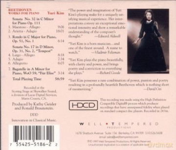 Yuri Kim: Beethoven Works For Piano [CD]