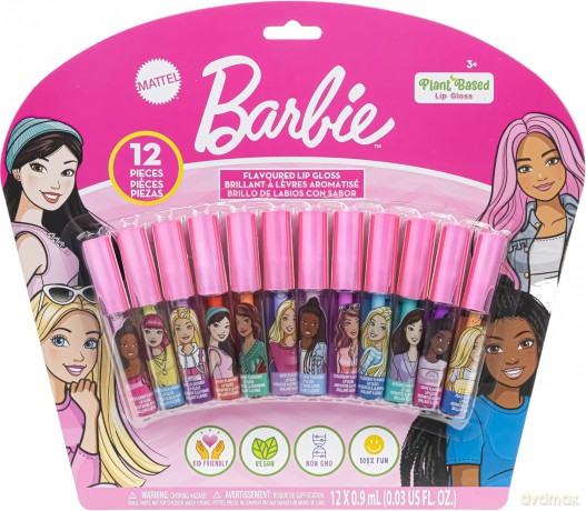 Barbie roślinny błyszczyk do ust, zestaw 12 sztuk