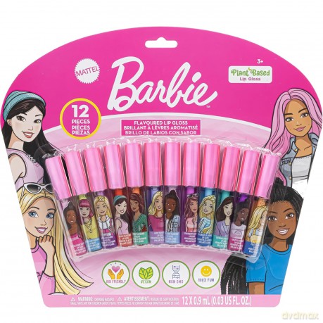 Barbie roślinny błyszczyk do ust, zestaw 12 sztuk