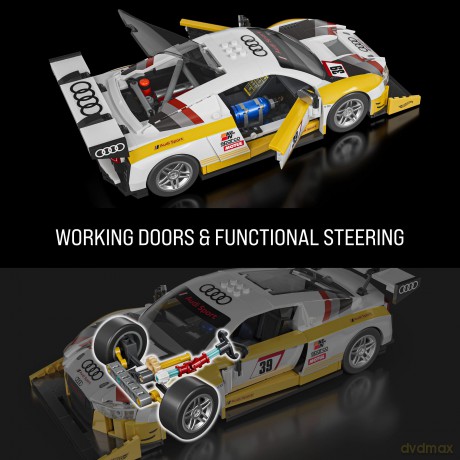 Hot Wheels Elite Mattel Brick Shop Building Set 1/16 '15 Audi R8 LMS