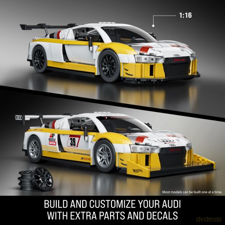 Hot Wheels Elite Mattel Brick Shop Building Set 1/16 '15 Audi R8 LMS
