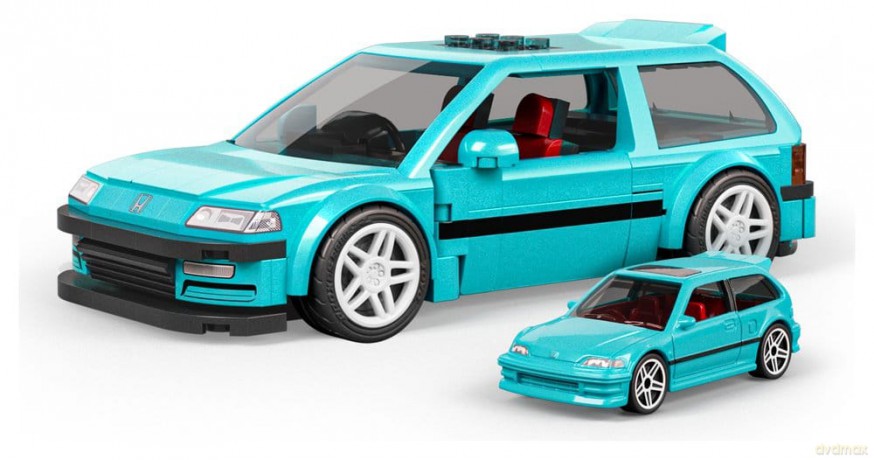 Hot Wheels Speed Series Mattel Brick Shop Building Set 1/32 Custom â90 Honda Civic EF