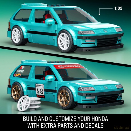 Hot Wheels Speed Series Mattel Brick Shop Building Set 1/32 Custom â90 Honda Civic EF
