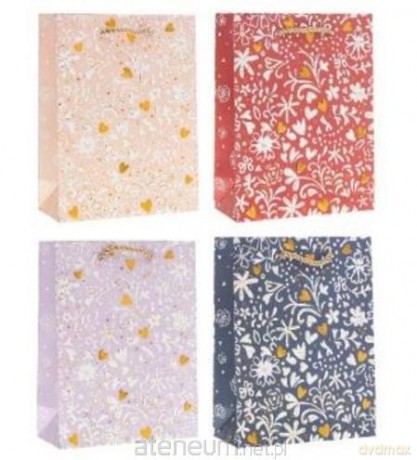Torebka prezentowa 31x40x12cm Kwiaty mix