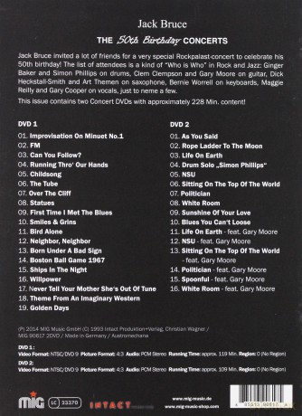 Jack Bruce: The 50th Birthday Concerts [2DVD]