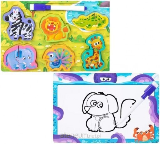 Puzzle 2w1 drewno i tablica [PUZZLE]