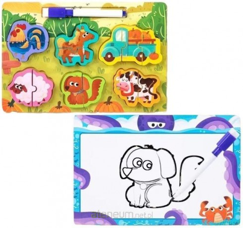 Puzzle 2w1 drewno i tablica [PUZZLE]