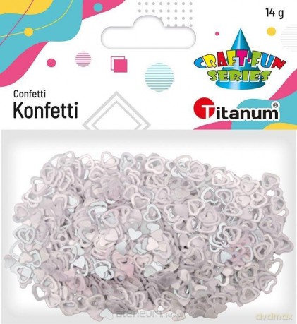 Konfetti Serca puste 7mm i pełne 5mm perłowe 14g