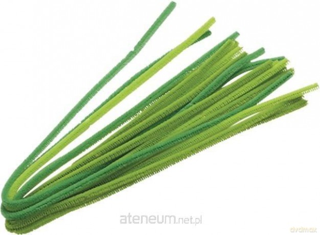 Drucik oplatany 50cm mix zielony 10szt