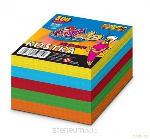 Kostka klejona 85x85mm 500 kartek kolorowa