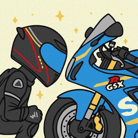 Malowanie po numerach -Ukochany motocykl 25x25