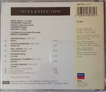 Ansermet/Orch.De La Suisse: Ravel:Bolero,La Valse,+Dukas/Honegger, [CD]