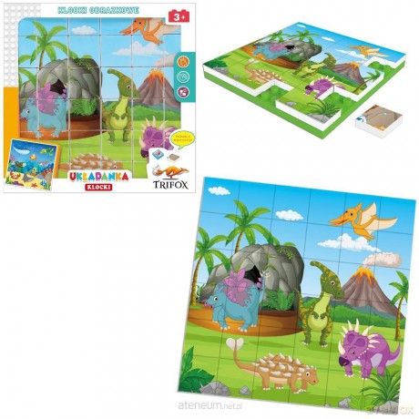 Układanka klocki dinozaury 36el
