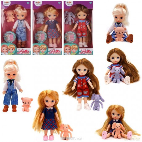 Lalka dziewczynka z przytulanką mix
