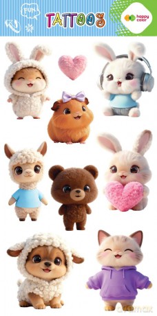 Tatuaże zmywalne SWEET KAWAII 100x200mm Happy Color