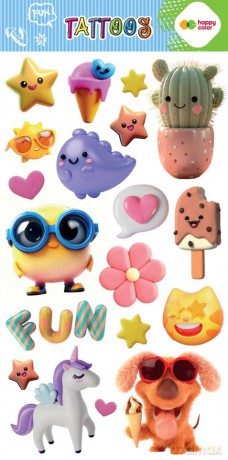 Tatuaże zmywalne SUMMER FUN 100x200mm Happy Color