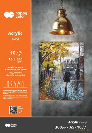 Blok do akrylu Art. A5 360g. 10ark. Happy Color