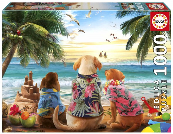 EDUCA 1000 el. Psy na plaży 113797 [PUZZLE]