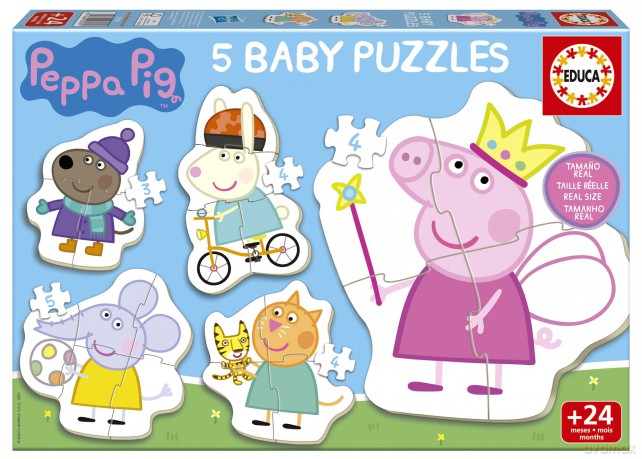 EDUCA 3/4/4/4/5 el. Baby 5w1 Świnka Peppa 113782 [PUZZLE]