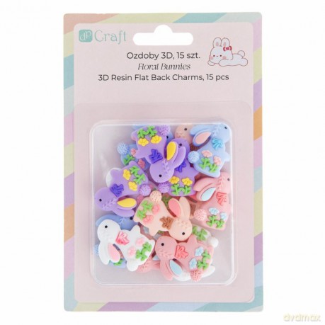 Ozdoby 3D Floral Bunnies 15szt.