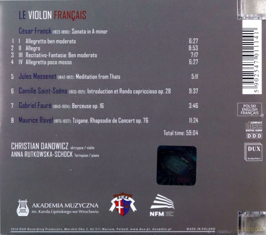Le Violon Francais - Christian Danowicz, violin [CD]