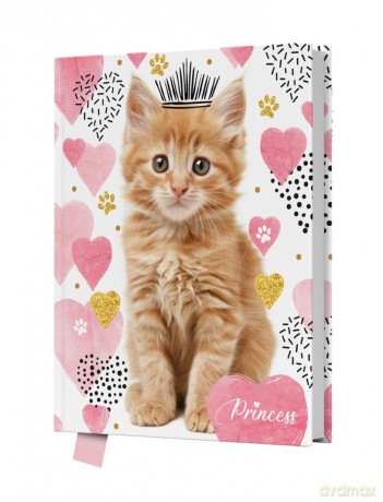 Pamiętnik z kłódką Princess Cat 80k. 14x18cm