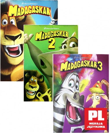 Madagaskar Trylogia 1+2+3 Pakiet [3DVD]