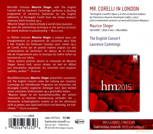 Maurice Steger: Mr Corelli in London (2015 Catalogue CD) [CD]