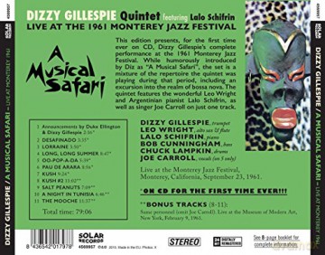 Dizzy Gillespie Quintet: A Musical Safari - 1961 Monterey Jazz Festival + 4 bonus [CD]