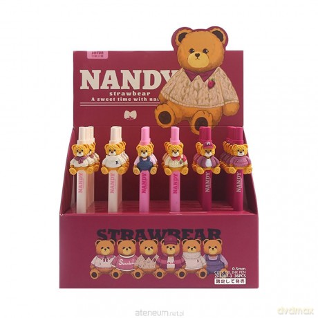 Długopis żelowy Nandy Strawbear (36szt)