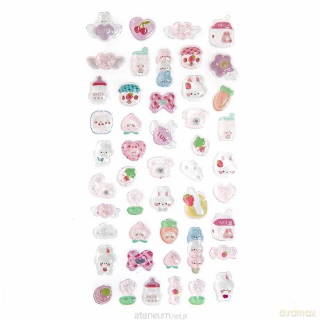 Naklejki candy drops pink 47szt