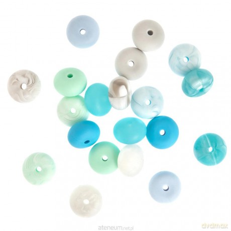 Koraliki silikonowe blue serenity 20szt