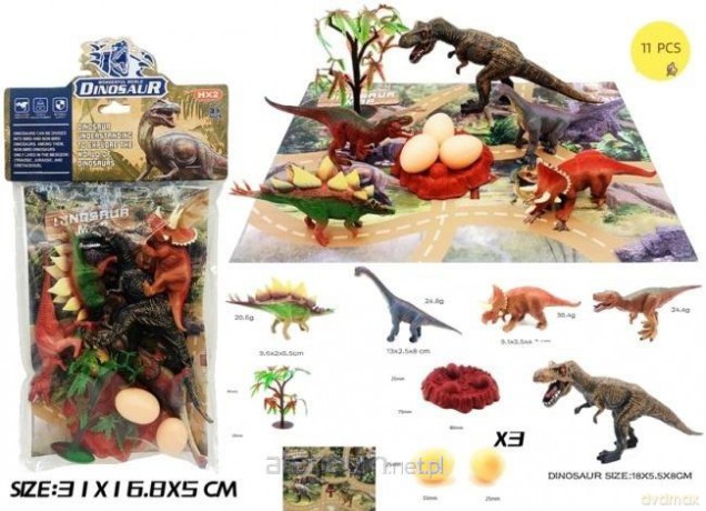 Zestaw dinozaurów z jajkiem i matą [FIGURKA]
