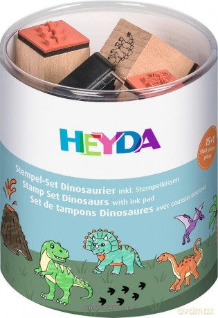Zestaw stempli 15szt z poduszką Dinozaury