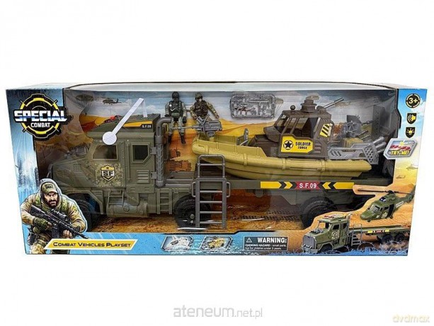 Auto wojskowe z lawetą i łodzią 64,5x28x12,5cm