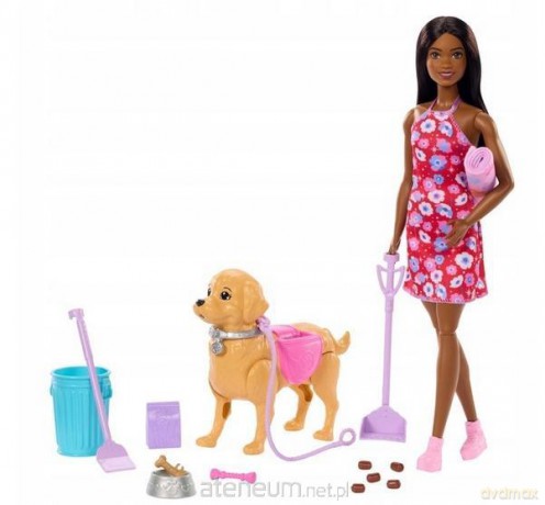 Barbie Spacer z pieskiem czyścioszkiem